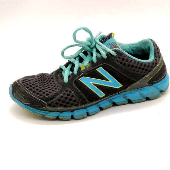 New Balance Womens Sneakers Running 750 v1 Black‎ Blue Lace Up Round Toe 6.5 - Picture 1 of 10